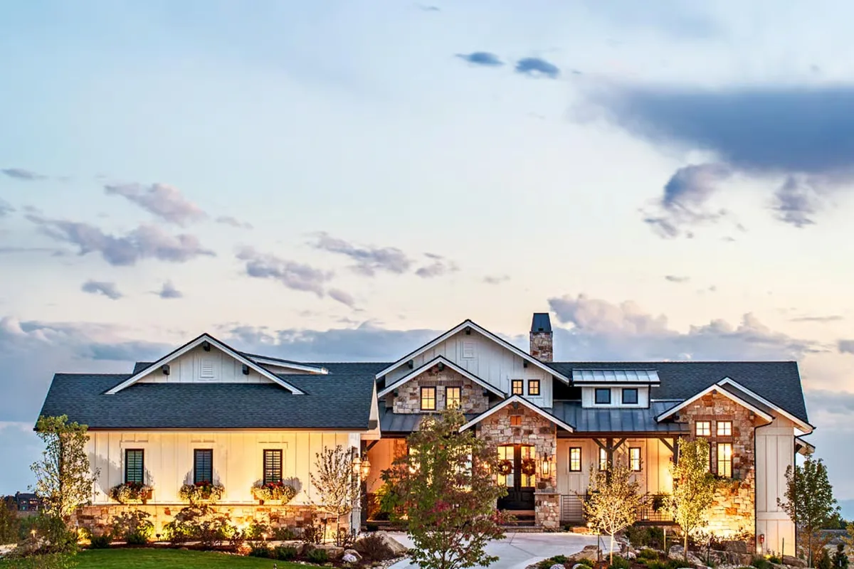 New American home plan rendering