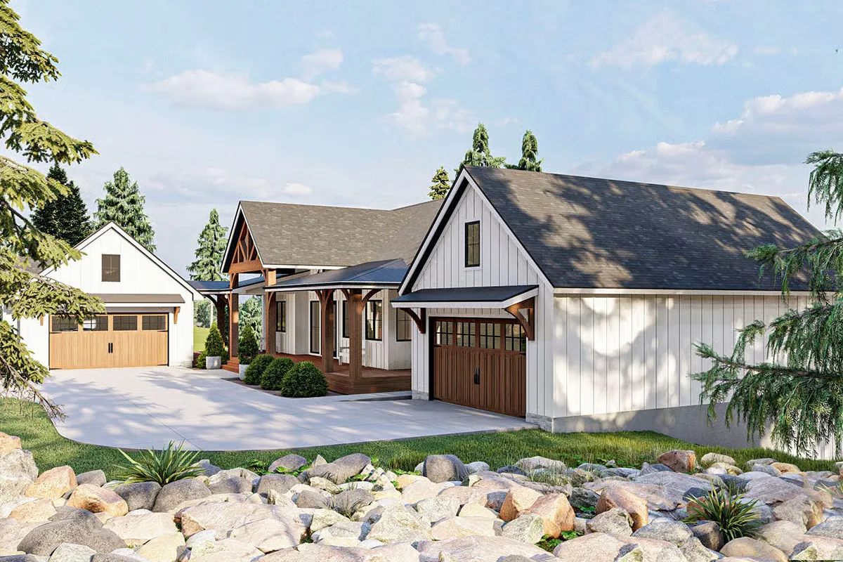 The Craftsman home plan rendering